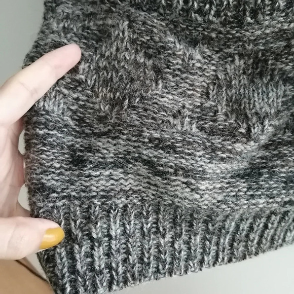 Aritzia TNA Lambswool Cowichan Zip Up Chunky Knit Sweater Heather Gray XXS - Picture 8 of 16